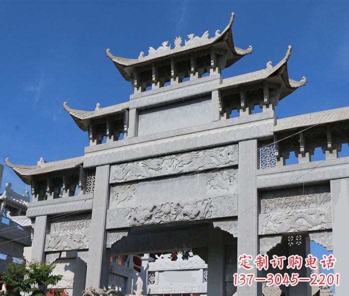 山西定制牌坊石雕,纪念无价的美好记忆