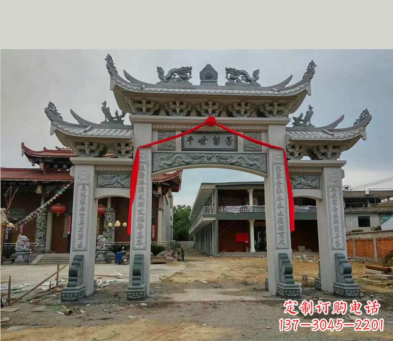 山西以传统工艺为源的独特牌坊石雕