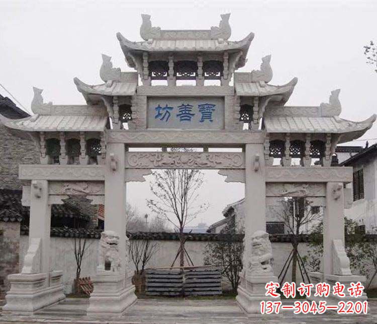 山西领雕塑：精美石牌坊石雕艺术品