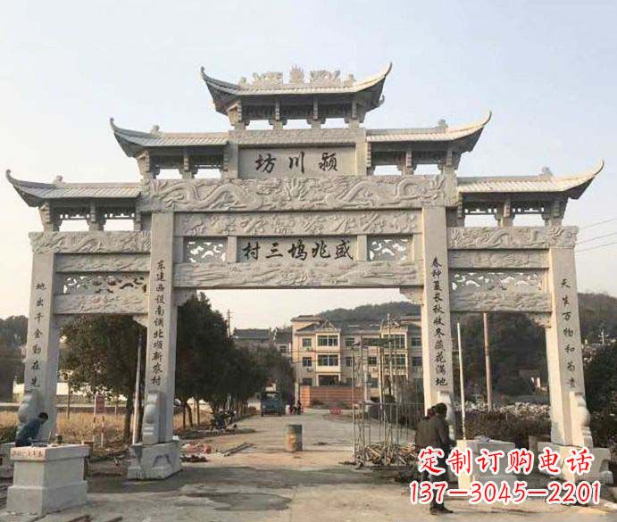 山西特色大理石牌坊雕塑