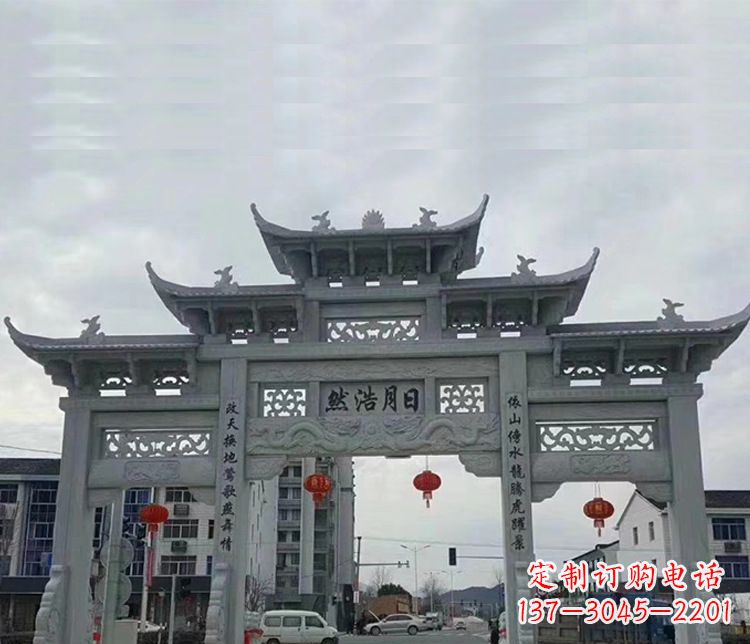 山西三门五楼石牌坊:精美石雕艺术