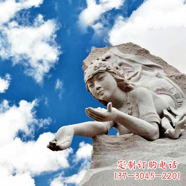 山西传说中的精卫—大理石雕塑
