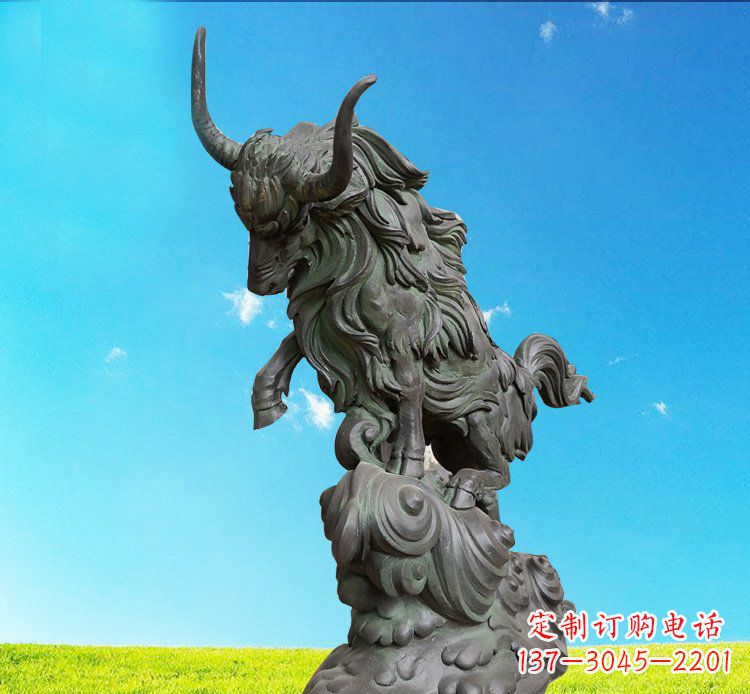 山西神牛踏波铜雕 (2)