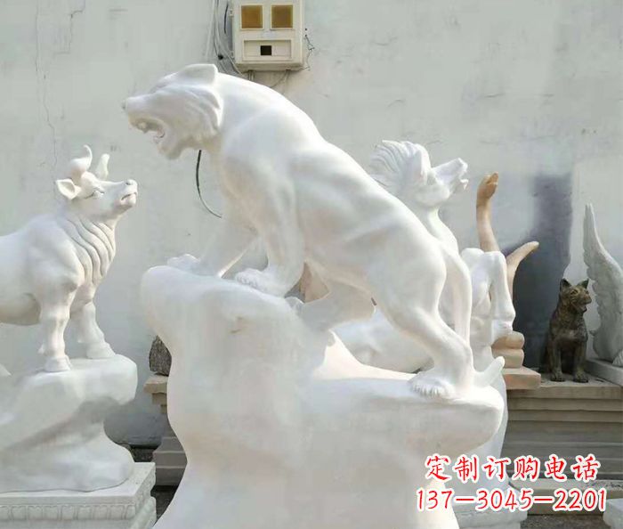 山西中领雕塑:汉白玉老虎雕塑