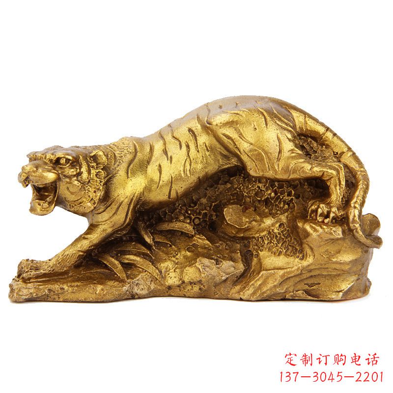 山西中领雕塑生肖铜虎鎏金摆件,是一款以生肖虎…