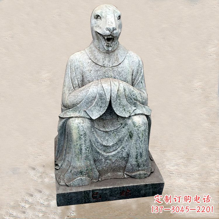 山西精美的生肖蛇兽雕塑