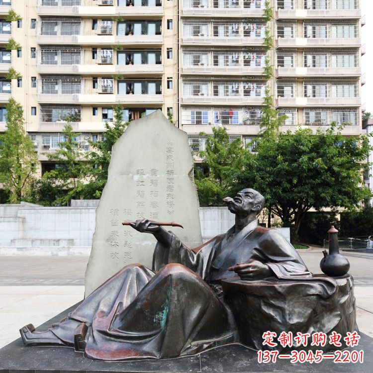 山西尊贵古朴的古代诗人情景雕塑——杜甫雕塑