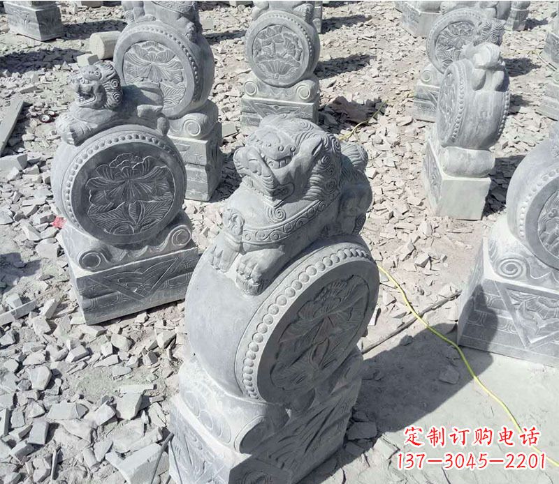 山西狮子抱鼓石招财门墩石雕,尊贵大气典雅