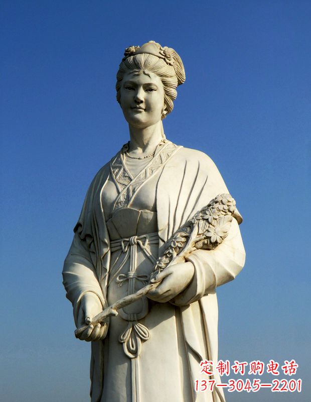 山西十二花神之八月桂花徐禹汉白玉古代美女雕像