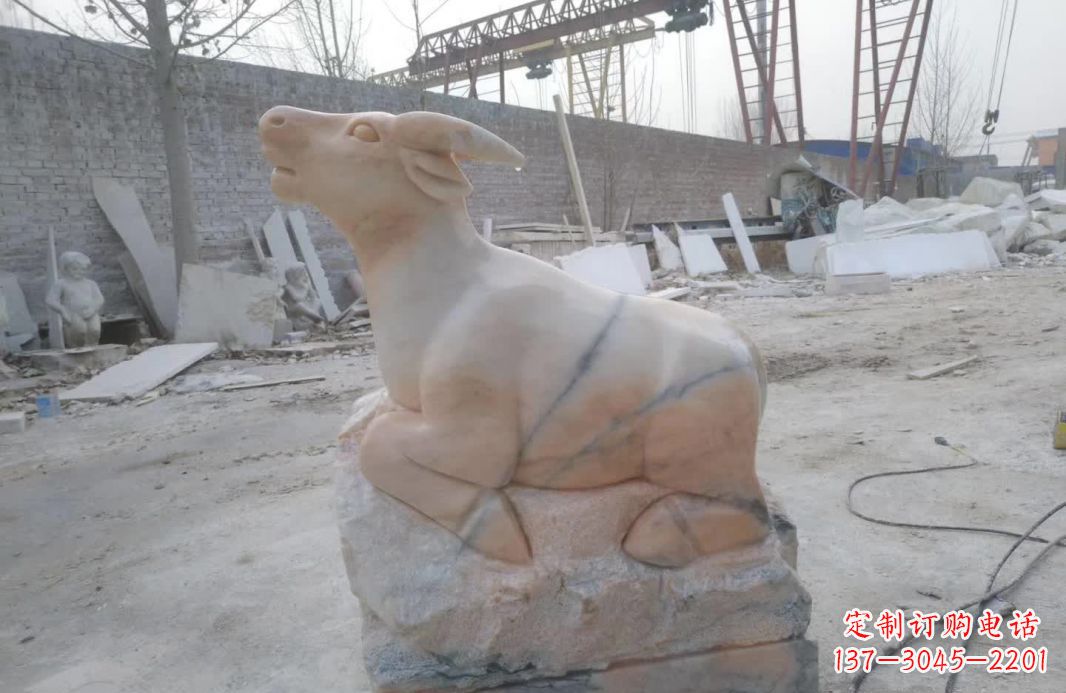 山西精美动物十二生肖石雕