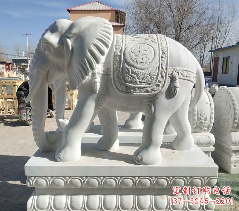 山西中领雕塑精美石材大象雕塑