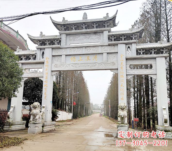 山西牌坊雕塑:定制精美的石雕作品