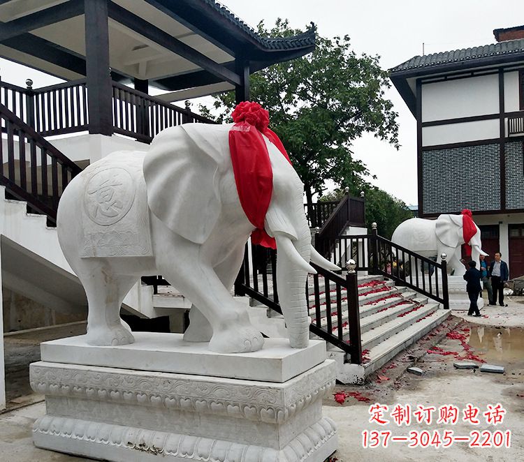 山西迎接观音祝福的精美大象观音栏杆