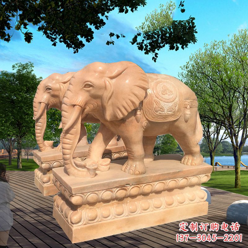 山西石雕大象塑像