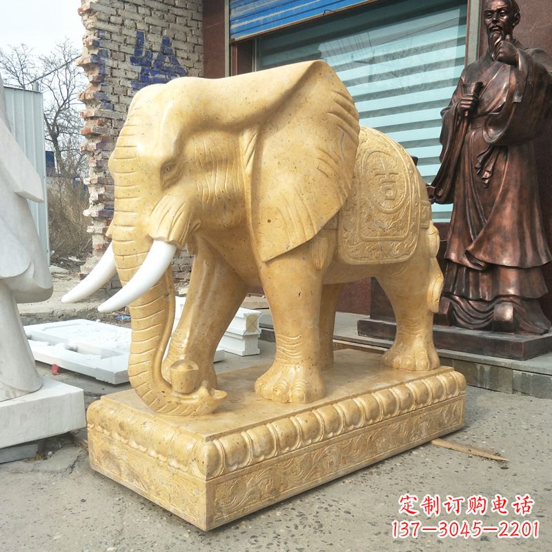山西精美大象雕塑,为你定制宅神兽