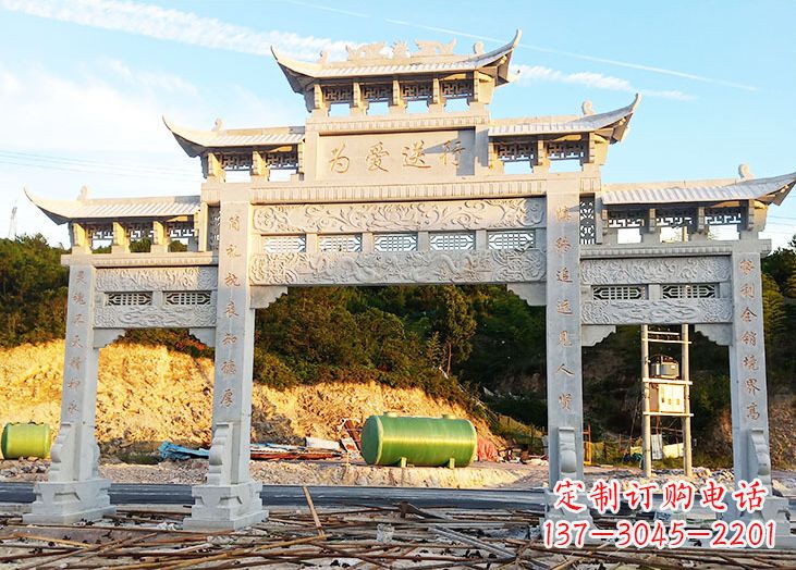 山西专业定制石雕道路牌坊雕塑