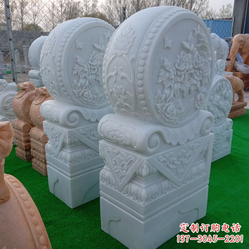山西石雕方柱门墩雕塑,精美无穷