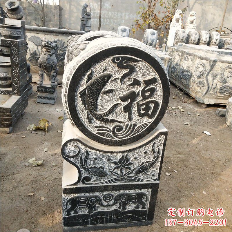 山西一流仿古抱鼓门墩石雕塑