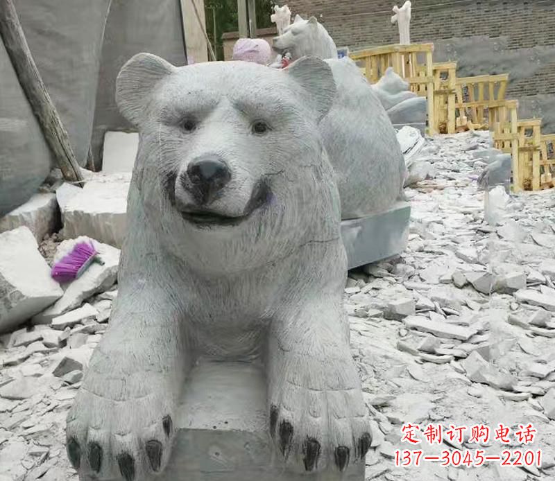 山西石雕狗熊动物雕塑