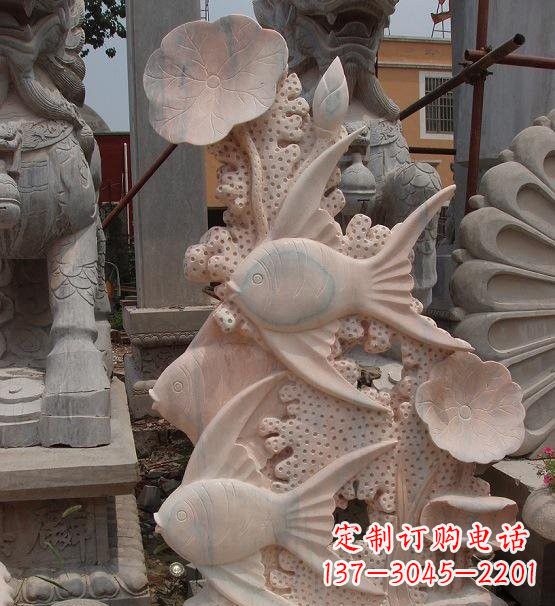 山西荷花鲤鱼雕塑,精美完美记录永恒美好
