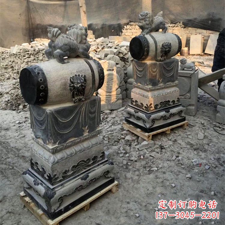 山西定制大象雕塑石雕门墩,传承中国古典文化