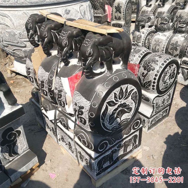 山西艺术精品,凤凰雕塑门墩