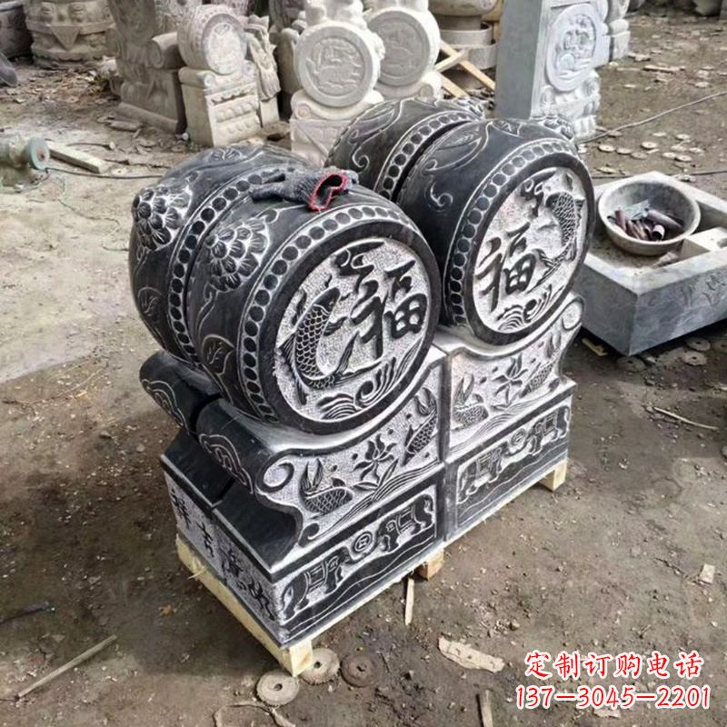 山西中领雕塑-石雕门墩貔貅抱鼓