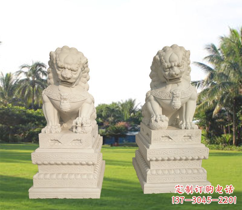 山西狮子雕塑增添华贵气息