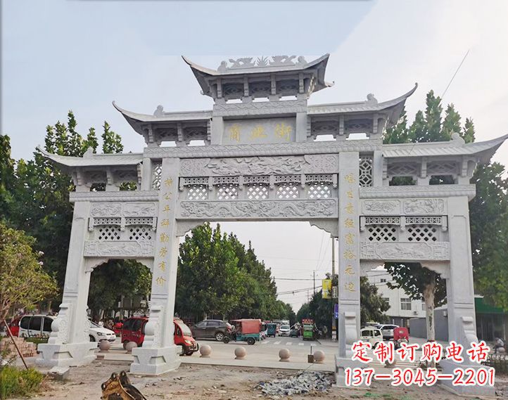 山西石雕牌坊-人物雕塑定制
