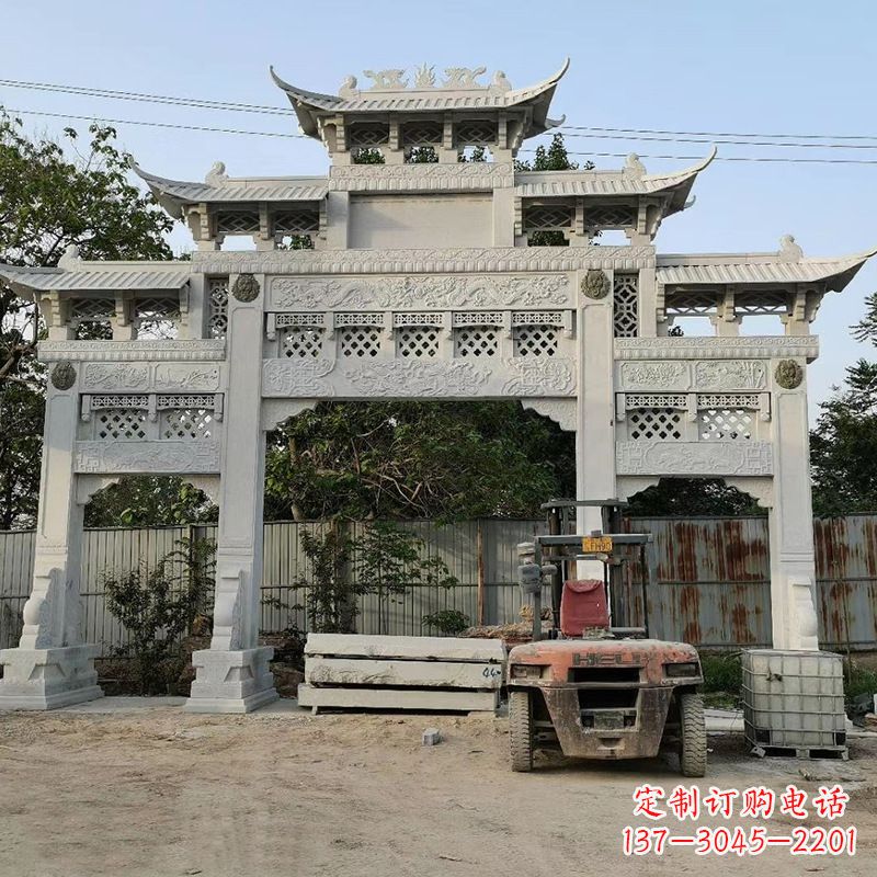 山西石雕牌坊楼兰雕塑产品介绍: