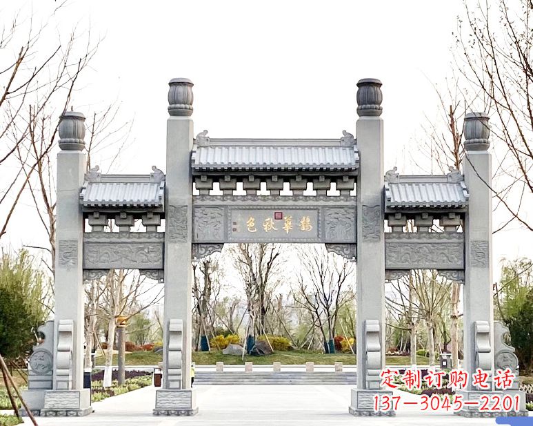 山西装饰你的屋外,选择领雕塑的石雕牌坊