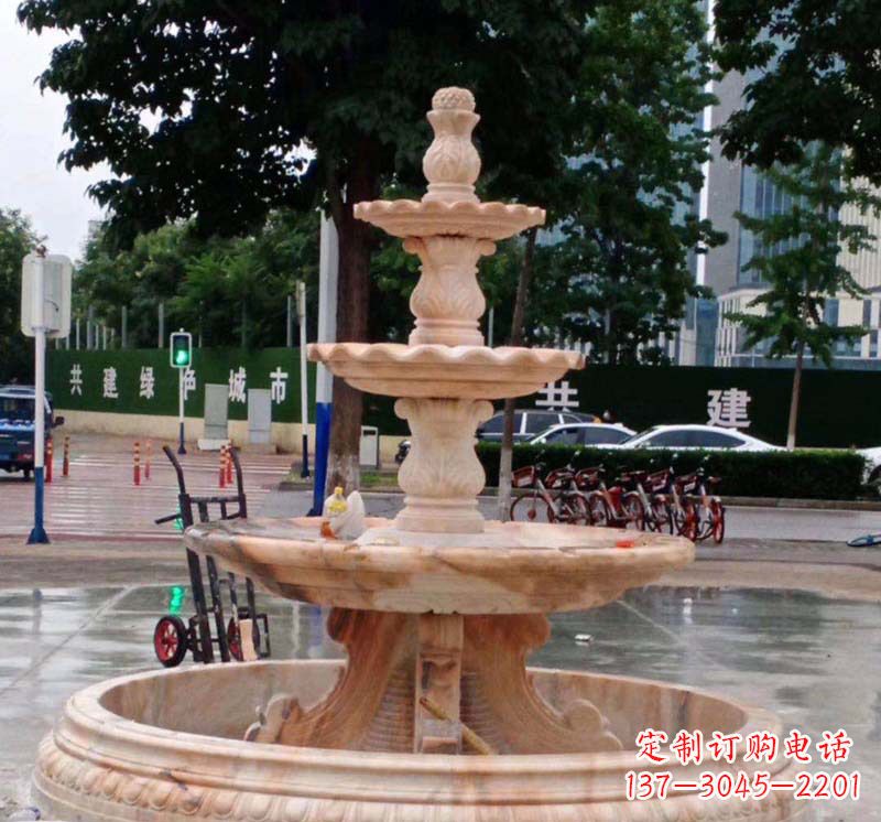 山西石雕喷泉钵,非凡水景体验