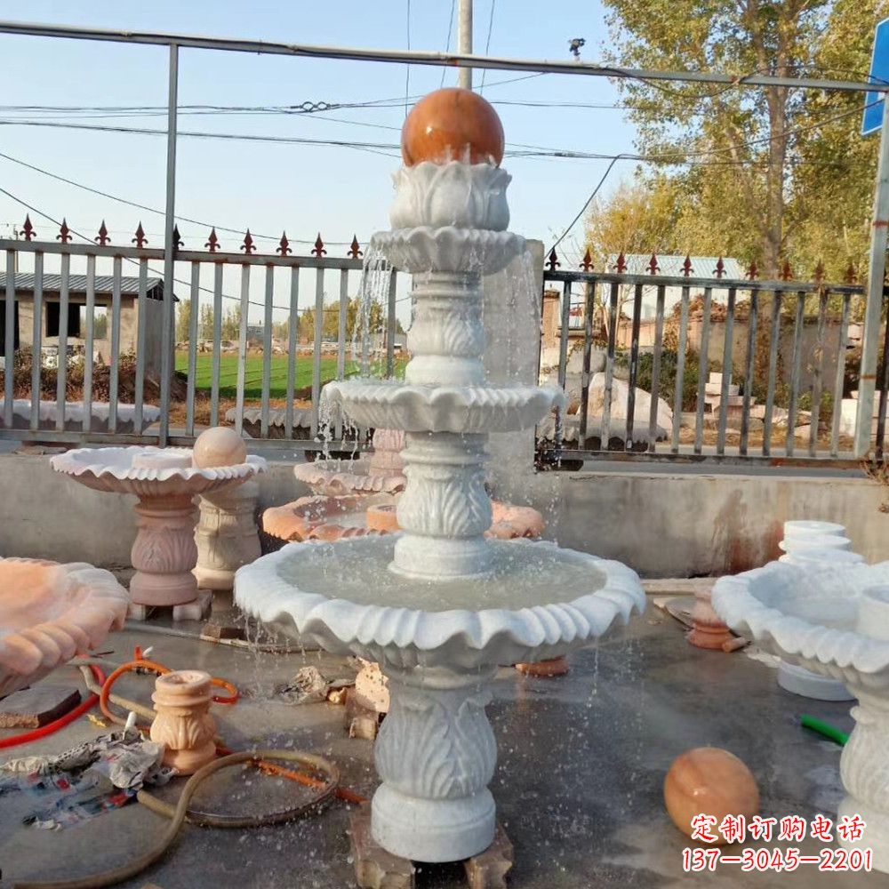 山西石雕喷泉,营造出静谧氛围