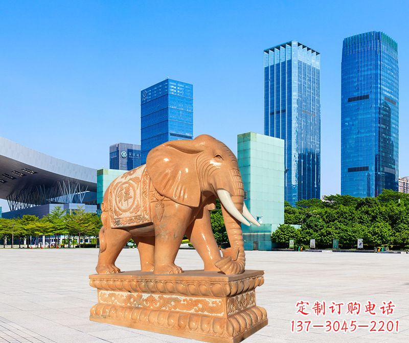 山西大象雕塑,现代大象喷水雕塑,营造雅致优雅氛围