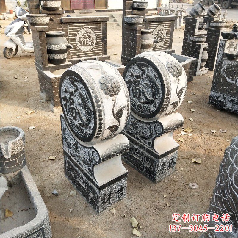 山西石雕青石门墩雕塑