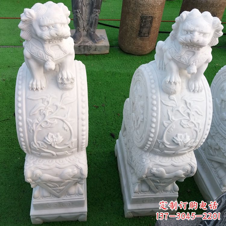 山西石雕青石貔貅门墩雕塑