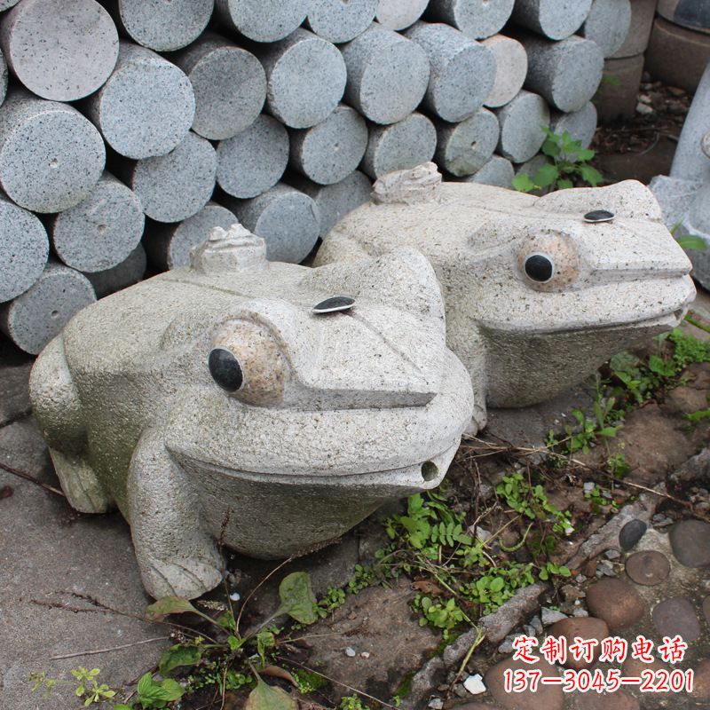 山西石雕青蛙喷水雕塑