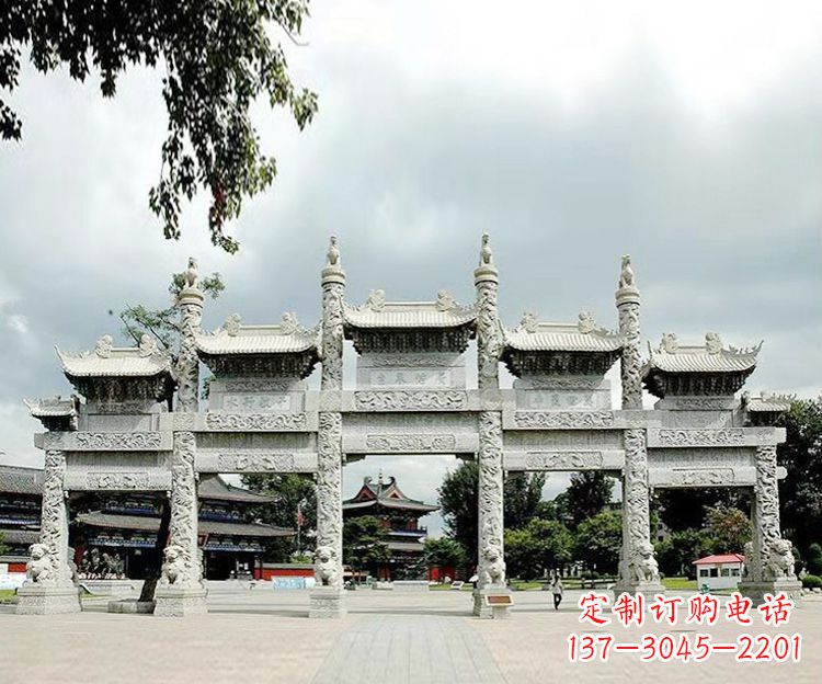 山西石雕五门牌坊