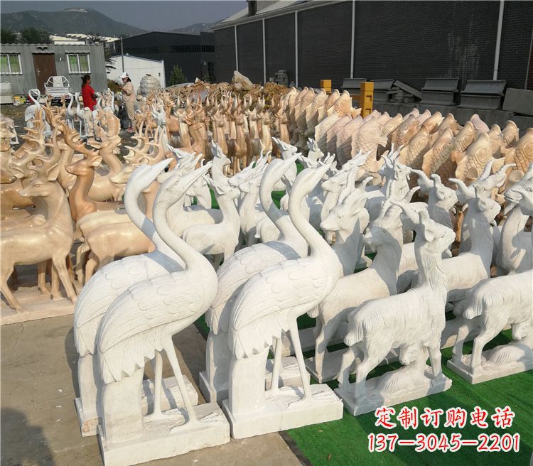山西石雕仙鹤雕塑