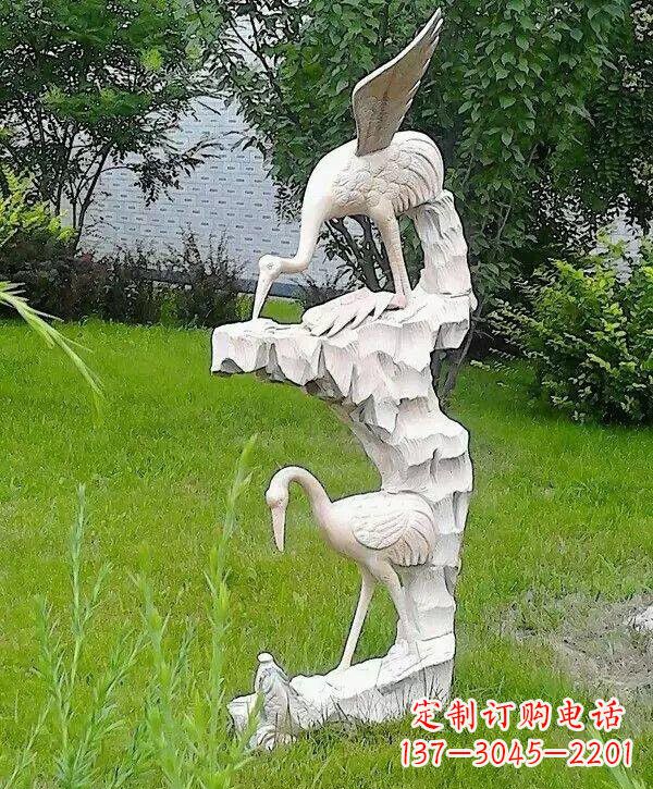 山西石雕仙鹤鲤鱼