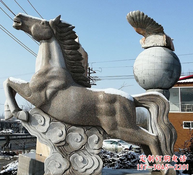 山西石雕祥云奔马