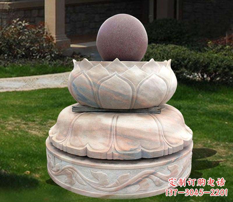 山西石雕小区风水球雕塑