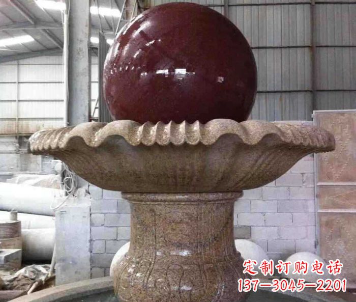 山西石来运转小型风水球喷泉石雕 (2)