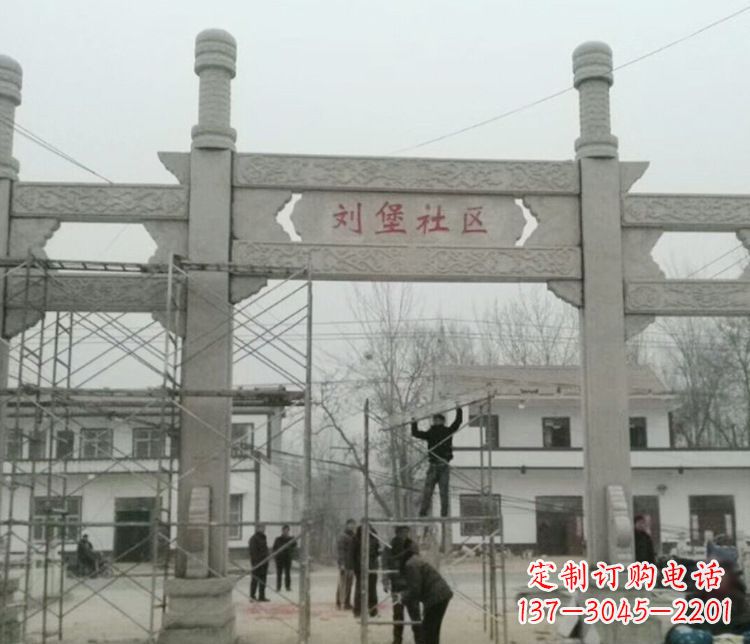 山西石牌坊道路石雕