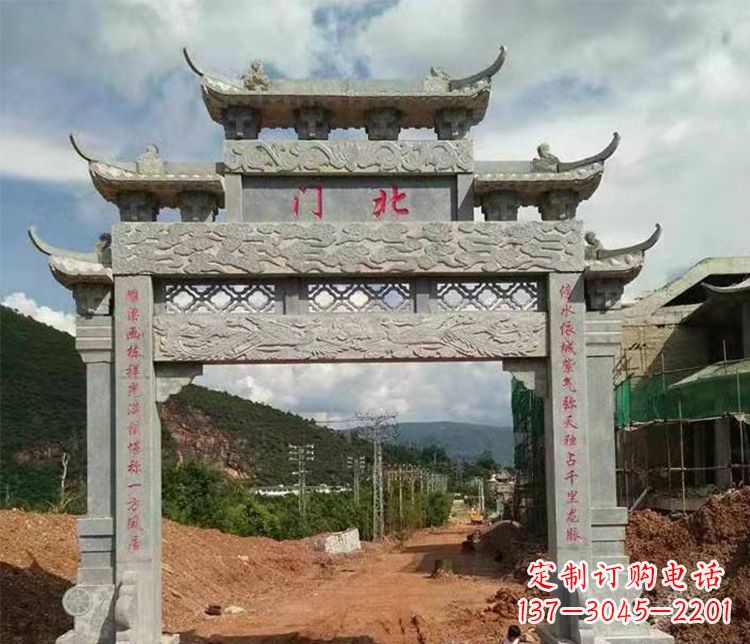 山西石牌坊单门牌坊石雕
