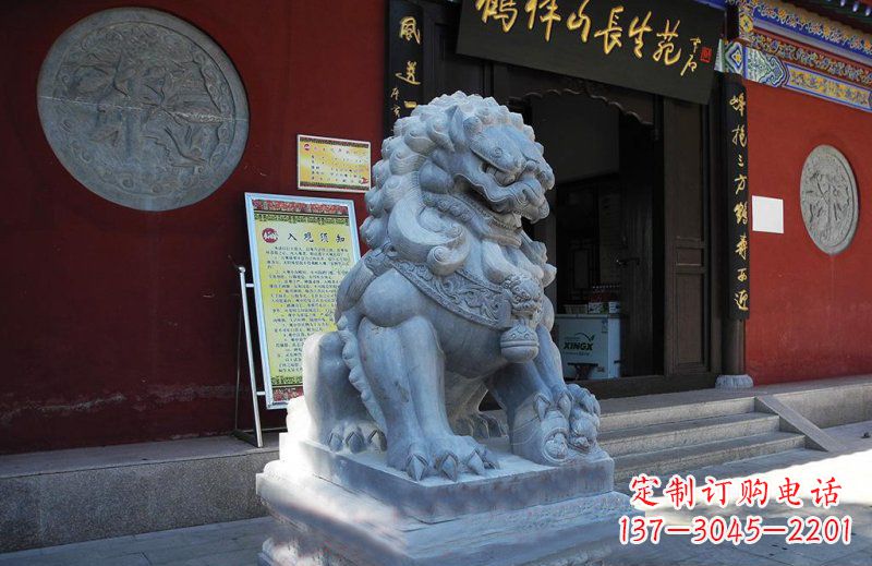 山西石狮子寺庙门口石雕