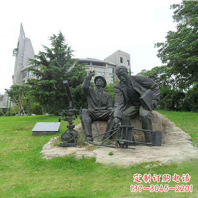 山西世界名人美国著名发明家莱特兄弟公园名人雕塑