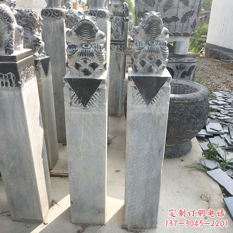 山西拴马桩石雕