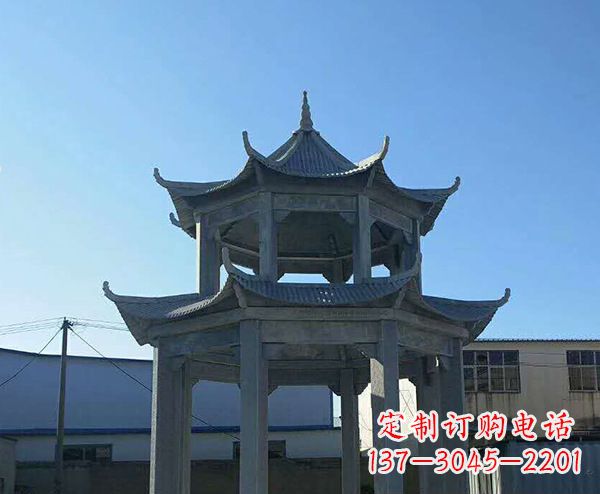 山西双层仿古石凉亭石雕_1