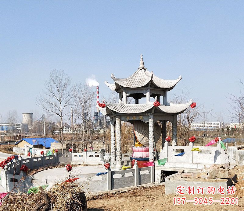 山西双层石凉亭石雕 (2)